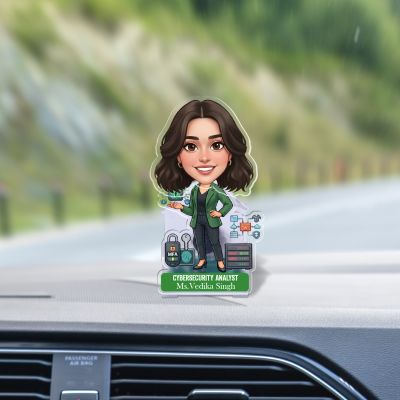 Cybersecurity Analyst Bobblehead Caricature with Battery Powered Moving Head Tabletop Décor for IT Professionals & Hackers Gift for Tech Graduation & Cyber Security Experts